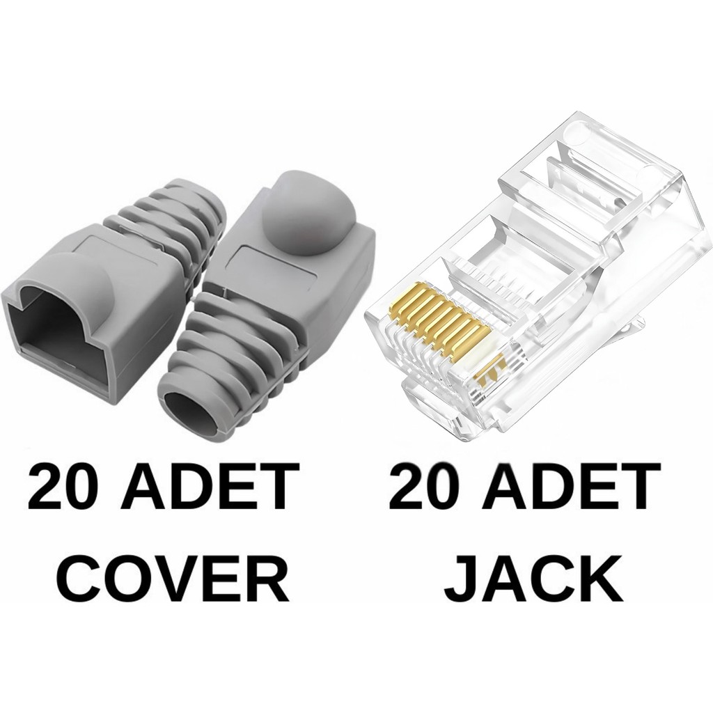 SpeedUF 20 Adet Cat5 Cat6 Jak + 20 Adet Cover Kılıf Network Aksesuarları Fiyatı