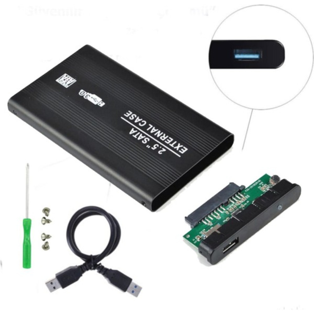 SPEEDUF 2.5 HDD Kutusu USB 3.0 Hardisk Kutusu Metal Gövde Harici Kutu - Siyah HDD Kutuları Fiyatı