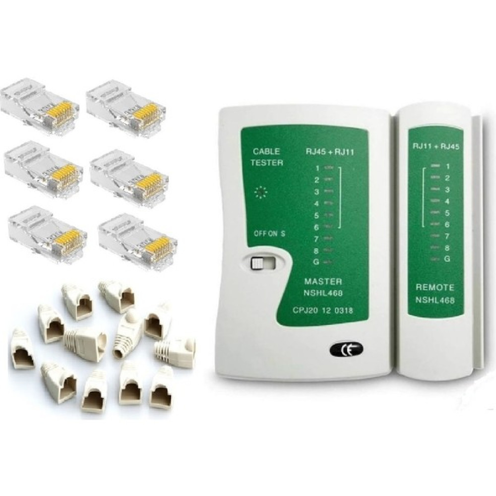 SpeedUF 50 Adet Yeni Nesil Cat5 Cat6 RJ45 Delikli Jak + 50 Adet Cover Kılıf + Test Cihazı Network Aksesuarları Fiyatı