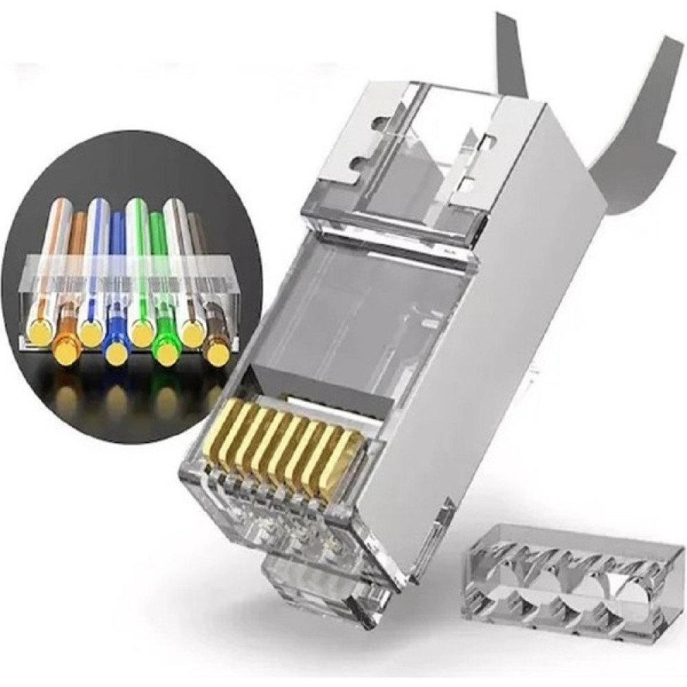 Speeduf Cat7 Metal Konnektör RJ45 Cat7 Jack + Kablo Ayraç (30LUK Paket) Network Aksesuarları Fiyatı