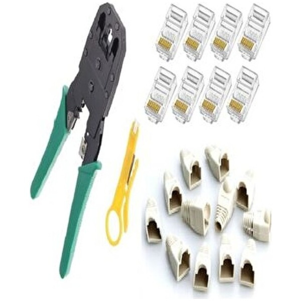 SPEEDUF Network CAT5CAT6 Sıkma Pense + 20 Jak + 20 Cover Kılıf Yüksek Hız ve Dayanıklı Tasarım Network Aksesuarları Fiyatı