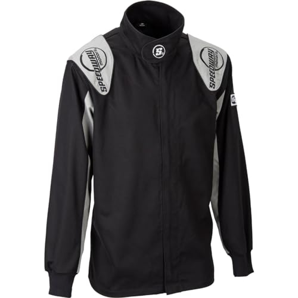 Speedway Motors Economy SFI-1 Fire Resistant Racing Suit Jacket, FRC Material, Elastic Cuffs, TPP Rated 6 for Safety, Ideal for Sportsman Drag, Circle Track & Demo Derby, Black, Large