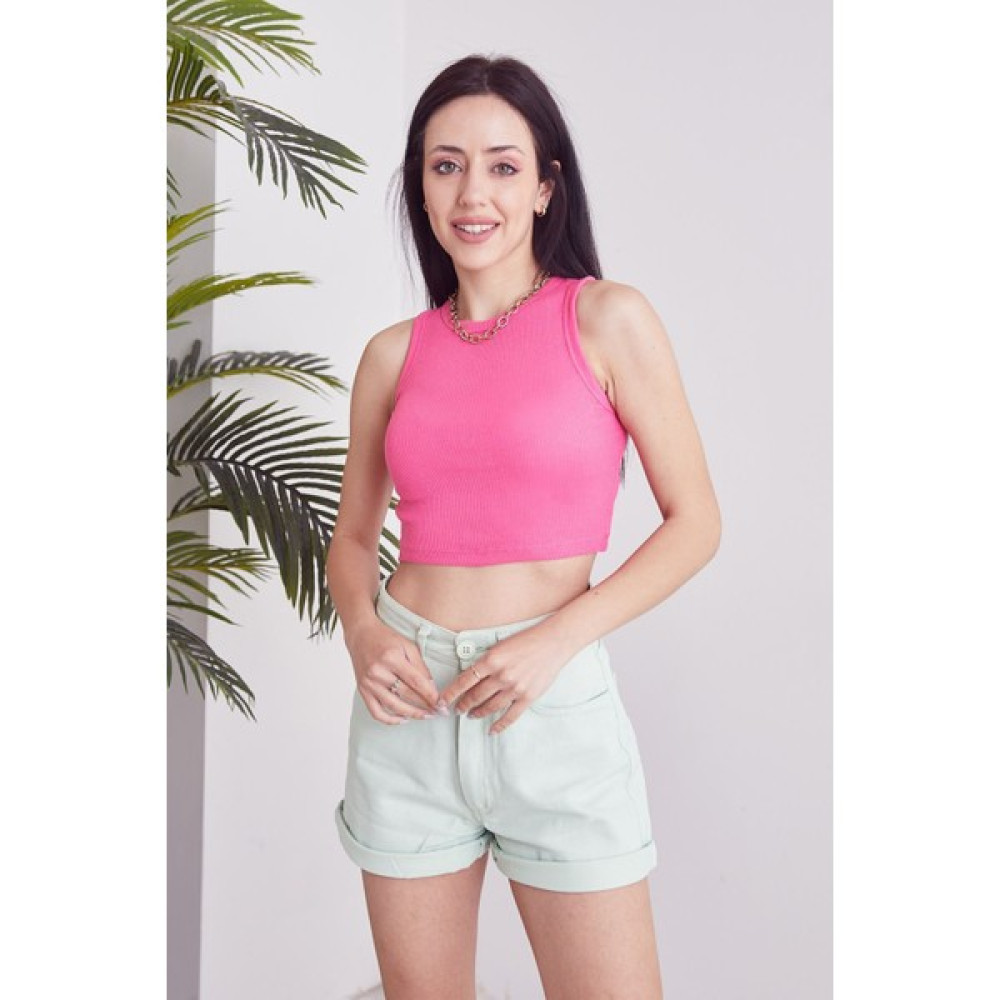 Spesniks Kaşkorse Crop-Pembe Bluz Fiyatı
