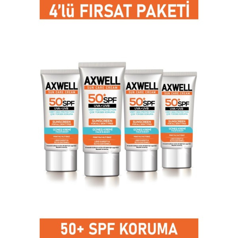 SPF 50+ 4 Lü Fırsat Seti Leke Karşıtı Nemlendirici Yüksek Koruma Güneş Kremi 50 ML Güneş Kremleri ve Losyonları Fiyatı