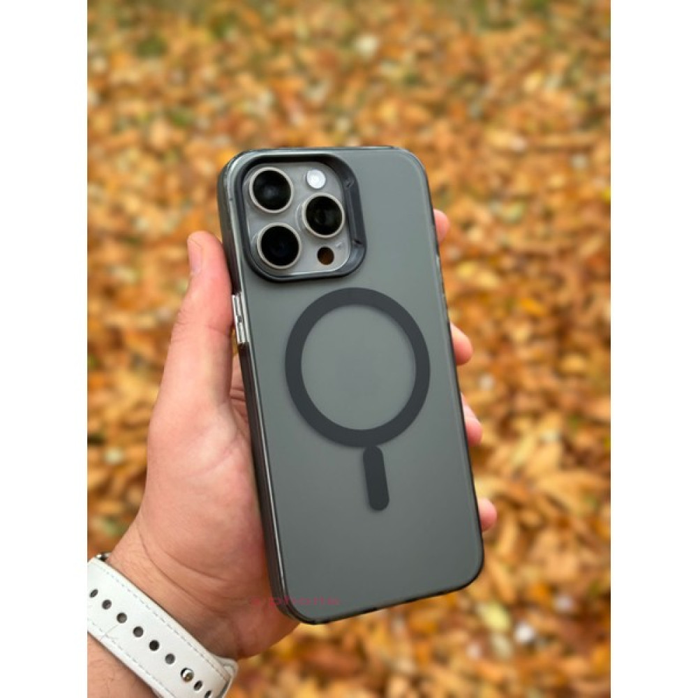 SPHONE Apple iPhone 15 Pro Uyumlu Kılıf Mat Buzlu Şeffaf Magsafe Manyetik Şarj Destekli Hassas Buton Case - Siyah Cep Telefonu Kılıfı Fiyatı