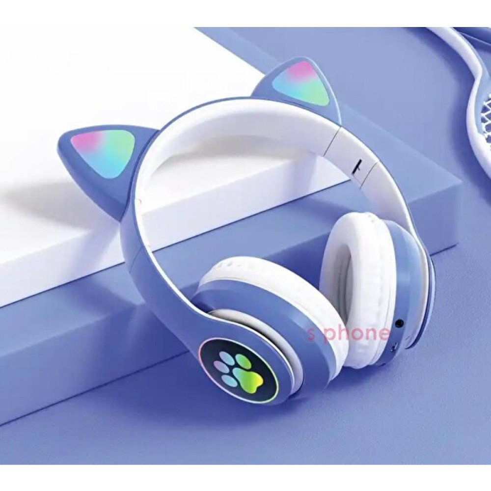 SPHONE Bluetooth Renkli Işıklı Kulak Üstü Karler Kablosuz Güçlü Ses Bass Müzik Ses Mikrofon Unicorn Çocuk - Mavi Kulak Üstü Kulaklık Fiyatı