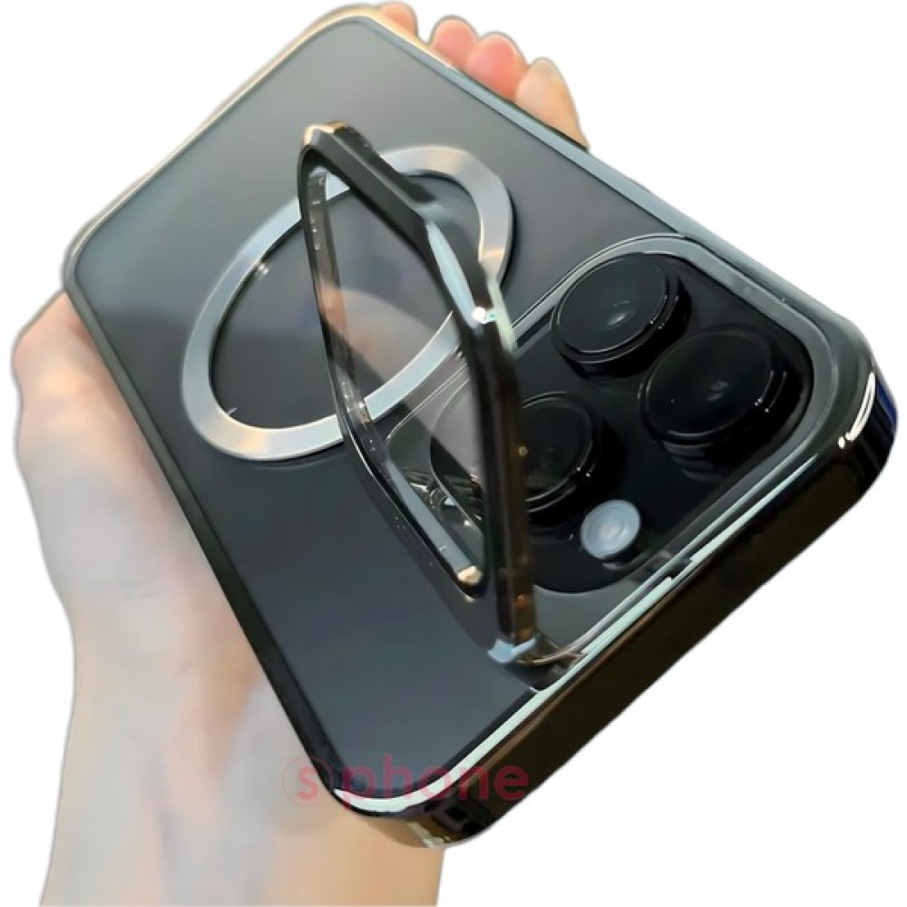 SPHONE iPhone 15 Pro Uyumlu Kılıf Kamera Açılır Kamera Koruma Bumper Pencere Magsafe Temassız Şarj - Titanium Cep Telefonu Kılıfı Fiyatı
