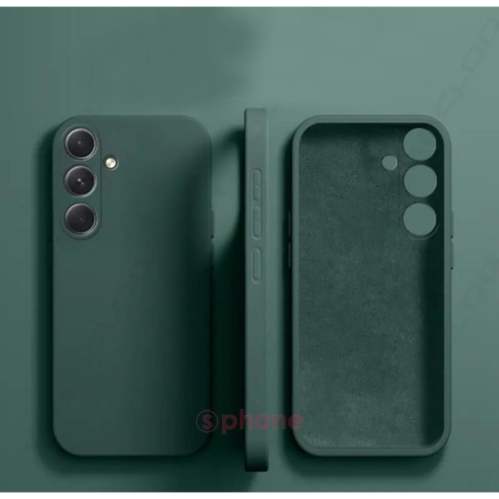 SPHONE Samsung Galaxy A24 4g Kılıf Içi Süet Kadife Yumuşak Doku Hissi Giyim Kombin Soft Renk Liquid Silikon - Koyu Yeşil Cep Telefonu Kılıfı Fiyatı