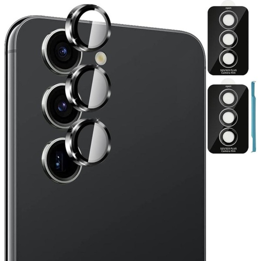 SPHONE Samsung Galaxy S23 Kamera Lens Mercek Koruyucu Filmi 3 Parça Halka Hd Kalite Çizilmez Safir Cam - Siyah Cep Telefonu Ekran Koruyucusu Fiyatı