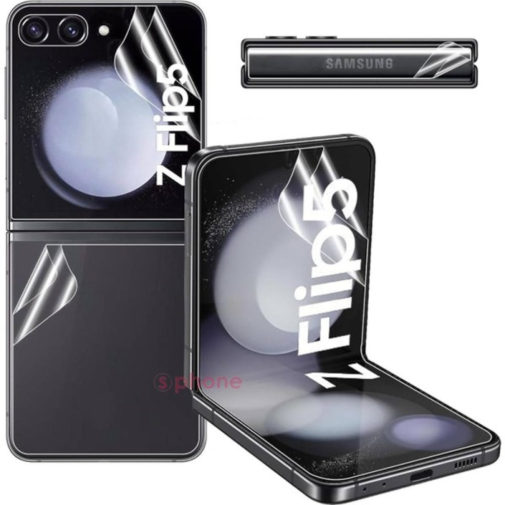 SPHONE Samsung Galaxy Z Flip 5 Ekran Cam Film Koruyucu Hidrojel 360 Kaplar Ön Arka Koruma Screen Protector Cep Telefonu Ekran Koruyucusu Fiyatı