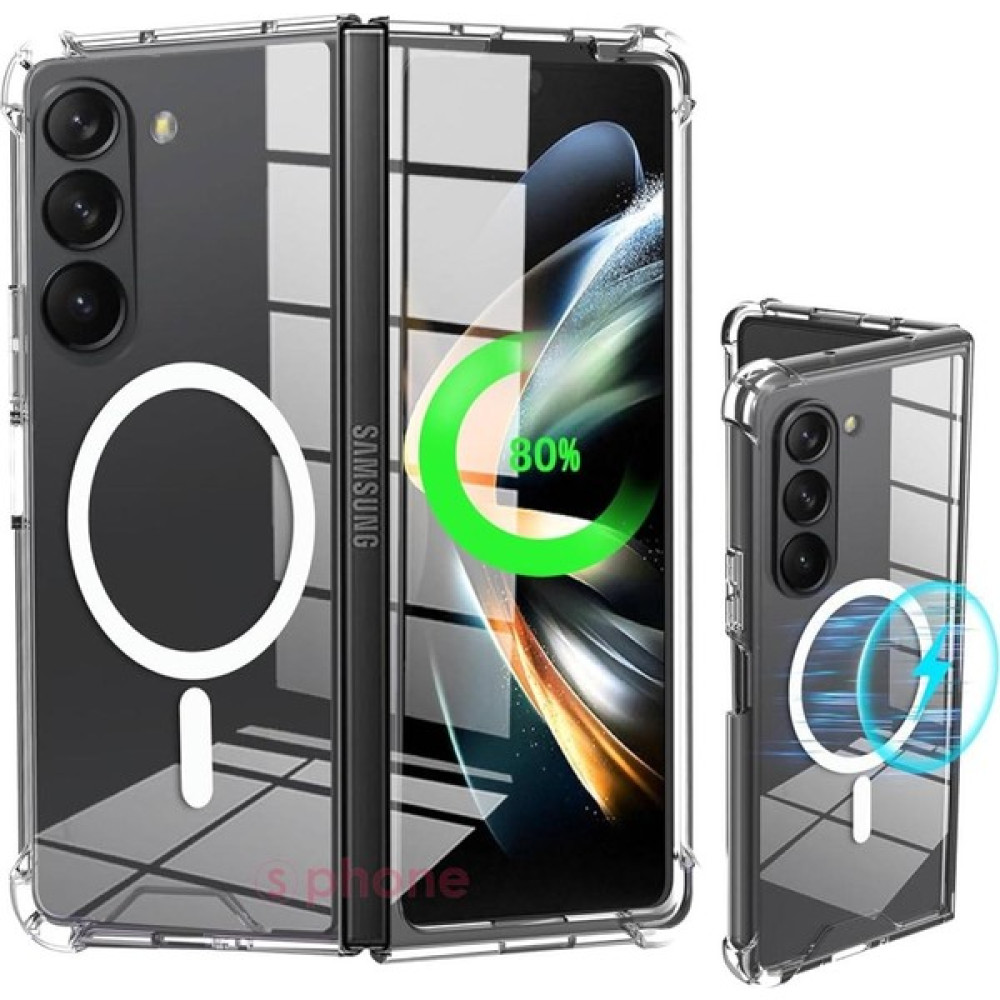 SPHONE Samsung Galaxy Z Fold 5 Kılıf Clear Şeffaf Magsafe Wireless Şarj Destekli Sararmaz Renksiz Silikon Cep Telefonu Kılıfı Fiyatı