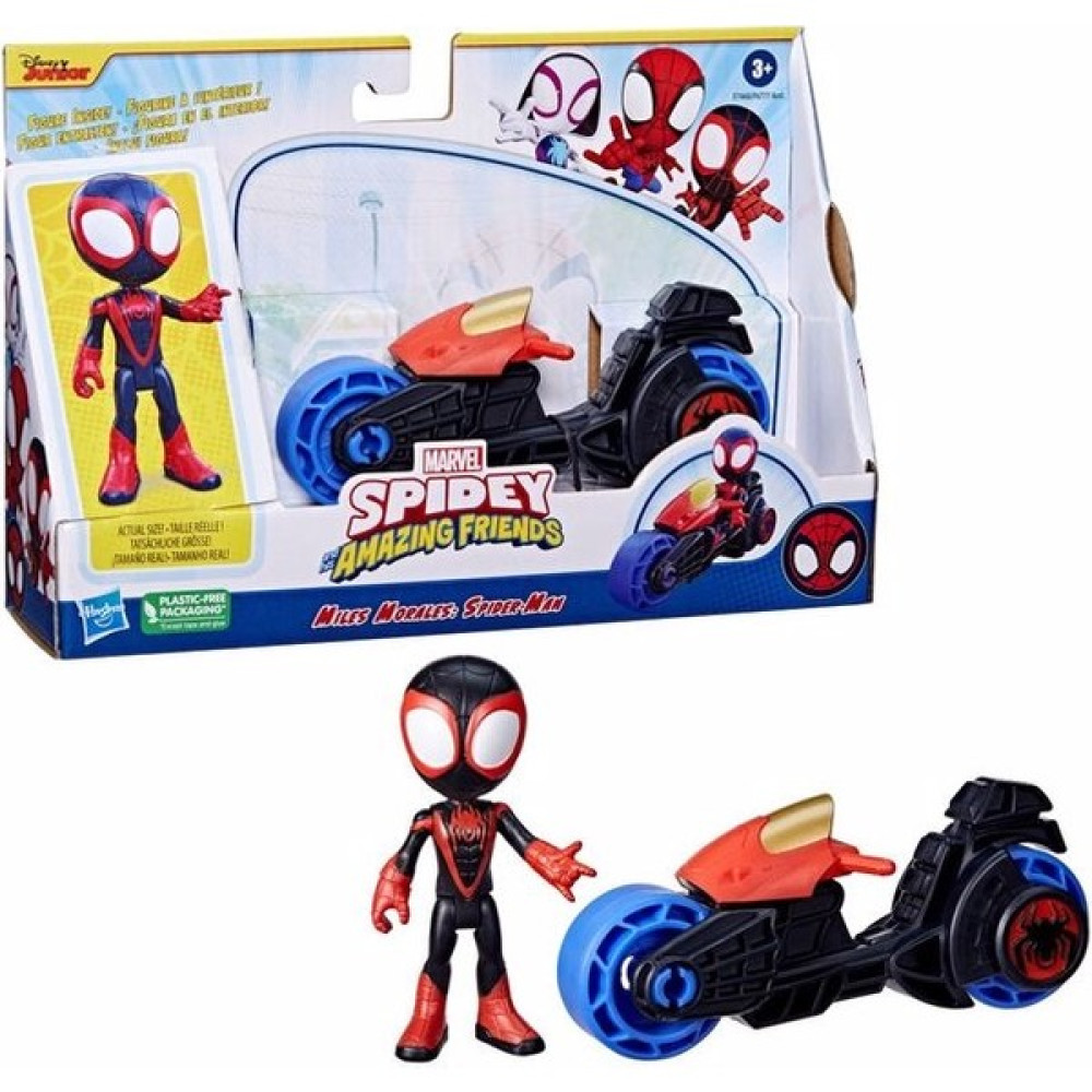 Spider Man Spider And His Amazing Friends Motosiklet ve Figür Morales Spider Man F7460 - Renkli Oyuncak Fiyatı