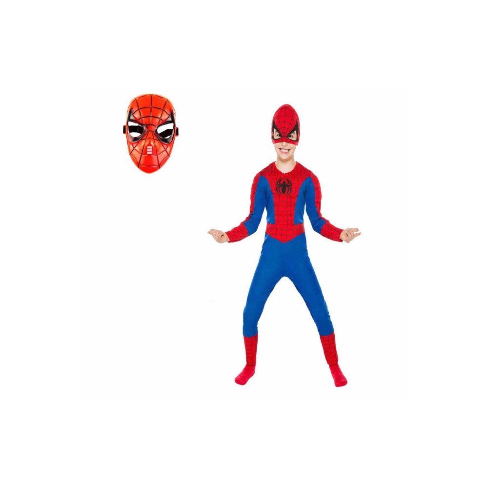 SPIDERMAN Kostümü Örümcek Adam Kostüm 2 Maskeli 3-10 Yaş Arası S Beden Yaş Günü & Parti Fiyatı