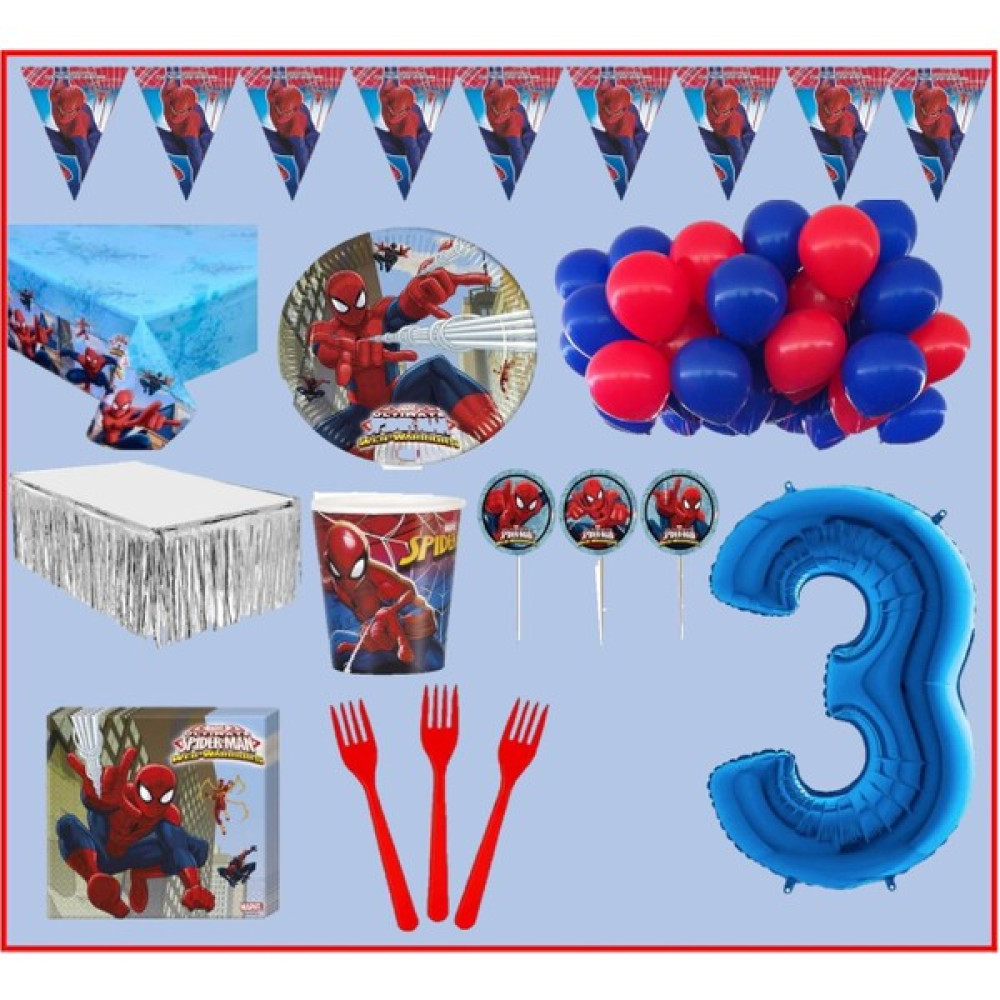 Spiderman Örümcek Adam 3 Yaş Doğum Günü Parti Seti 8 Kişilik Oyuncak Fiyatı