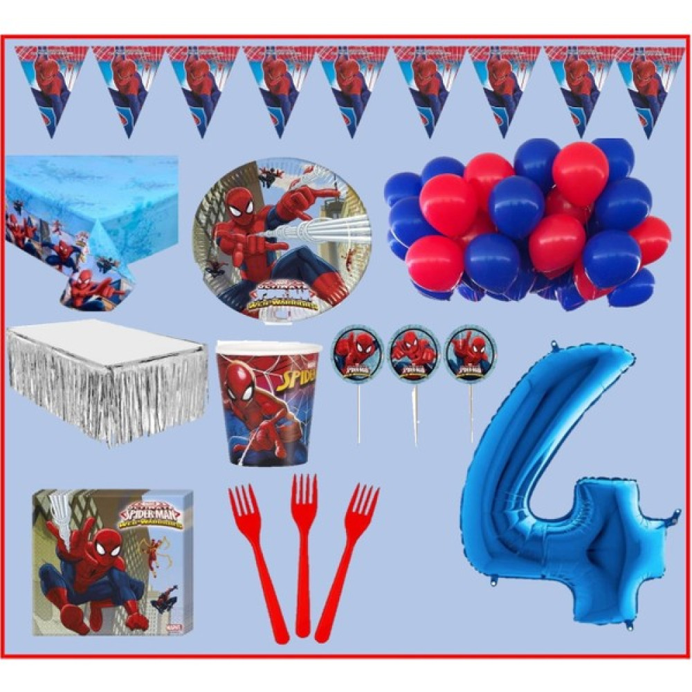 Spiderman Örümcek Adam 4 Yaş Doğum Günü Parti Seti 8 Kişilik Oyuncak Fiyatı