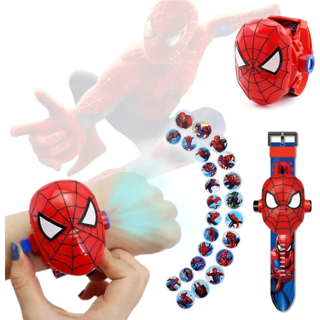 Spiderman Örümcek Adam Projeksiyonlu Saat 24 Farklı Karakteri Duvara Yansıtır Projeksiyon Fiyatı