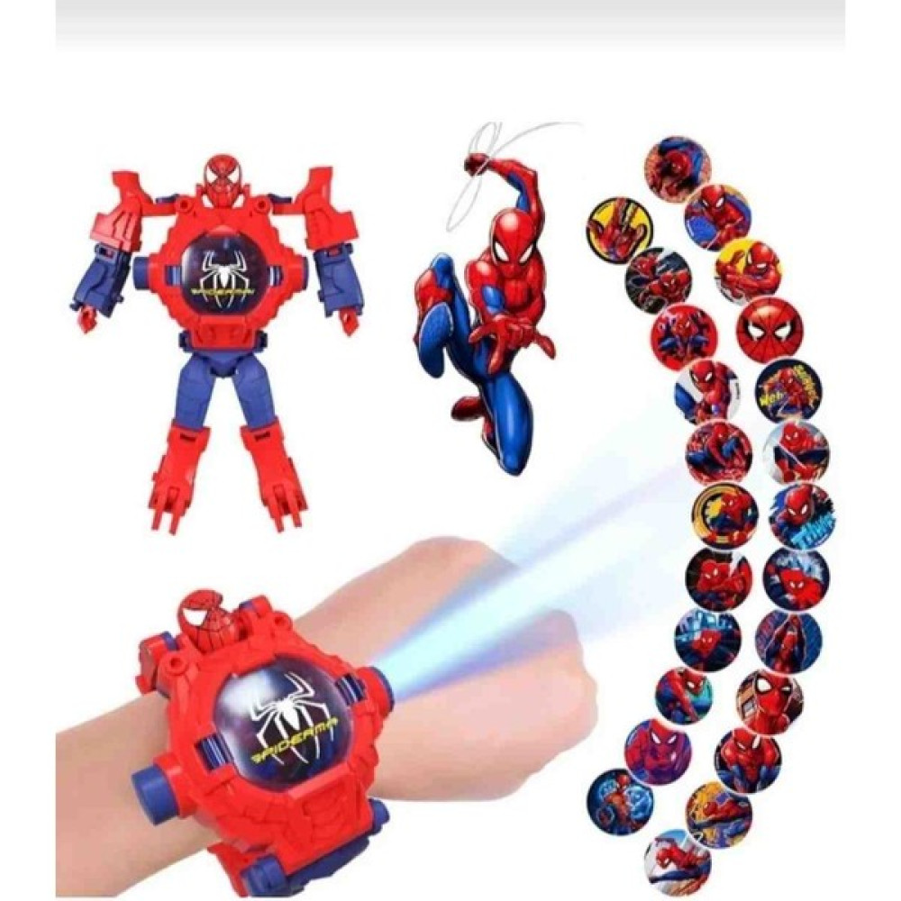 Spiderman projeksiyonlu Saate Dönüşen Robot Kol Saatleri Fiyatı