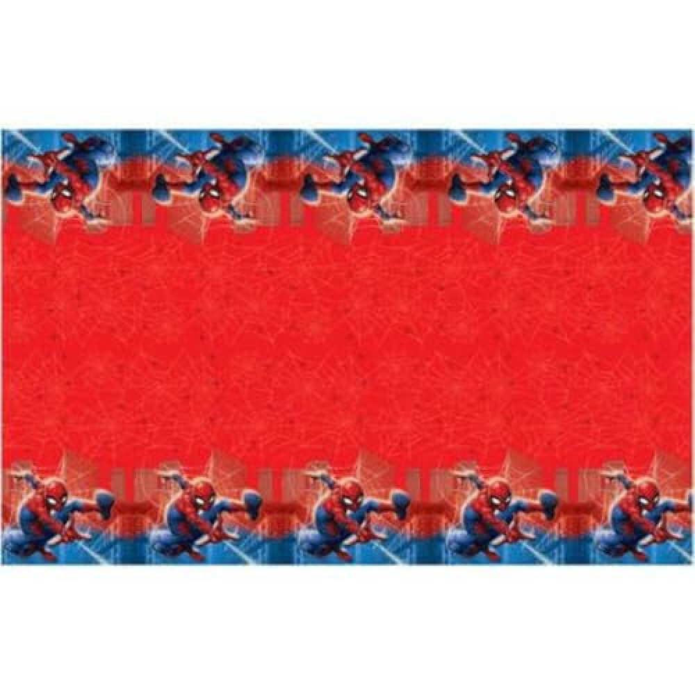 Spiderman Tablecloth (54" x 84") 1 Count - Red and Blue Disposable Rectangular Plastic Tableware - Spider Man Plastic Table Cover - Perfect For Birthday Celebrations and Party Decorations