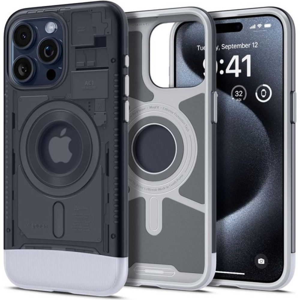 Spigen Apple iPhone 15 Pro Kılıf Classic C1 iMac G3 Design Magfit (Magsafe Uyumlu) Graphite - ACS06742 - Siyah Cep Telefonu Kılıfı Fiyatı