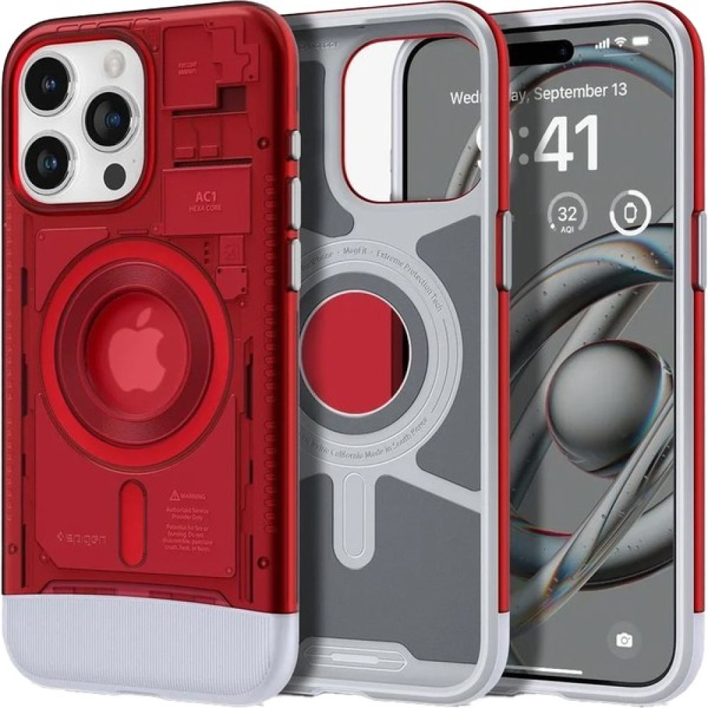 Spigen Apple iPhone 15 Pro Max Kılıf Classic C1 iMac G3 Design MagFit (MagSafe Uyumlu) Ruby - ACS06609 - Kırmızı Cep Telefonu Kılıfı Fiyatı