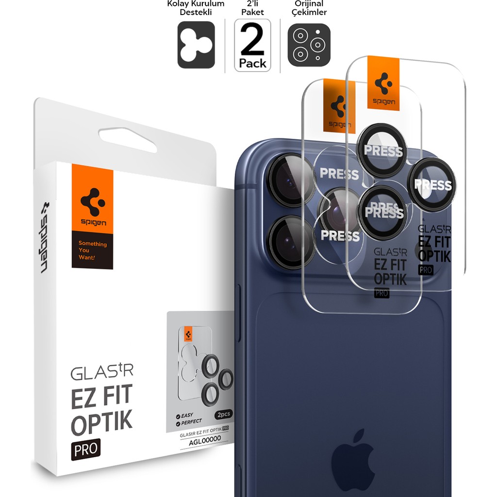 Spigen Apple iPhone 17 Pro Max / 17 Pro / 16 Pro Max / 16 Pro / 15 Pro Max / 15 Pro / 14 Pro Max ile Uyumlu Kamera Lens Camı Koruyucu Kolay Kurulum... Cep Telefonu Fiyatı
