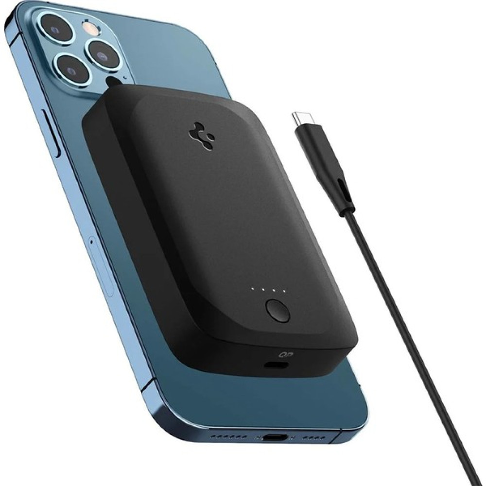 Spigen ArcHybrid Mag 5000 mAh Wireless Taşınabilir Kablosuz Şarj Cihazı (MagSafe Uyumlu) 7.5W Powerbank Black - ABA04241 Taşınabilir Şarj Cihazı - Powerbank Fiyatı
