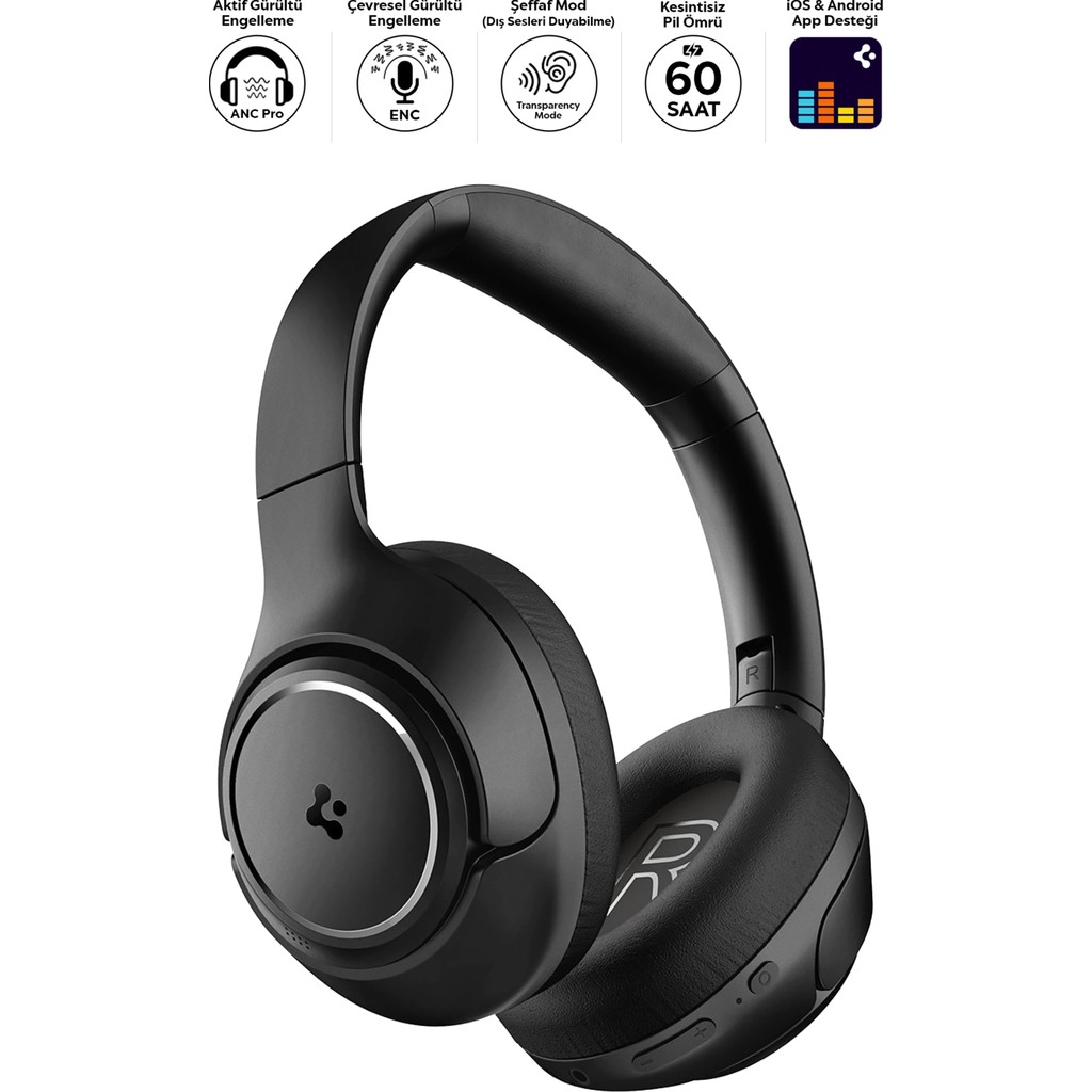 Spigen Audio Kulak Üstü P10 Bluetooth Kablosuz Kulaklık - ANC Pro Aktif Gürültü Engelleme + ENC 5 Mikrofon - 40mm Titanyum Sürücü - 60 Saat Pil - i... Bluetooth Kulaklık Fiyatı