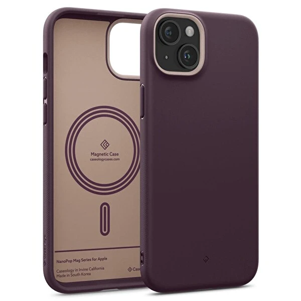Spigen iPhone 15 Caseology Nano Pop Mag MagSafe Uyumlu Burgundy Bean Telefon Kılıfı Telefon Kılıfı Fiyatı