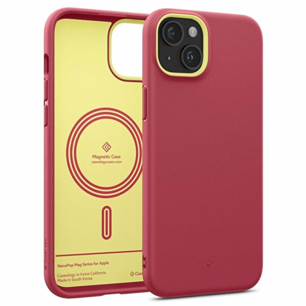 Spigen iPhone 15 Caseology Nano Pop Mag Magsafe Uyumlu Magenta Lychee Kılıf Telefon Kılıfı Fiyatı