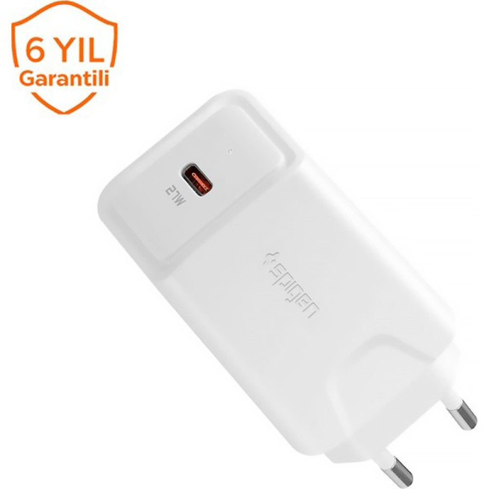 Spigen SteadiBoost 27W Hızlı Şarj Cihazı USB-C PD 3.0 (Power Delivery) iPhone Android ile Uyumlu Şarj Adaptörü F210 - 000CA26477 Cep Telefonu Şarj Cihazı Fiyatı