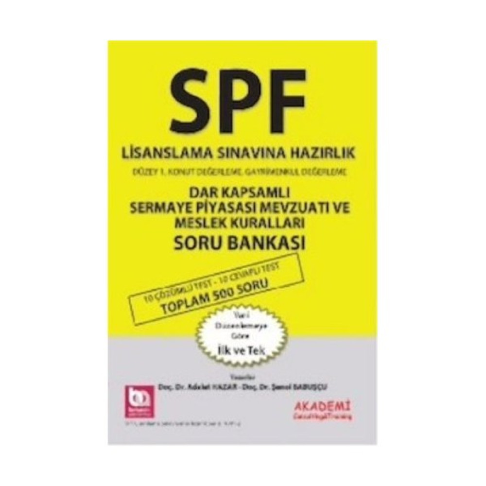 SPK Dar Kapsamlı Sermaye Piyasası Mevzuatı ve Meslek Kuralları Deneme Sınavı Ders Sınav Kitapları Fiyatı