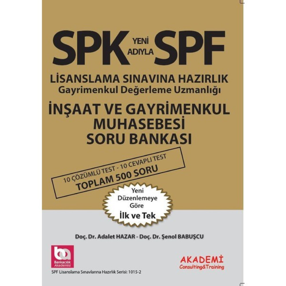 SPK İnşaat ve Gayrimenkul Muhasebesi Deneme Sınavı Ders Sınav Kitapları Fiyatı