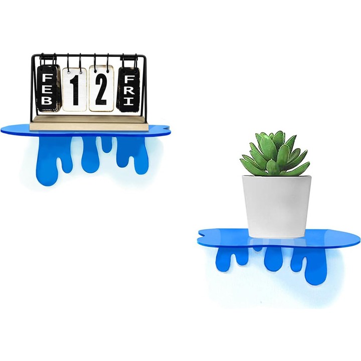 Splash Dekoratif 2'li Duvar Rafı (2 Adet) - Mavi Duvar Rafı Fiyatı