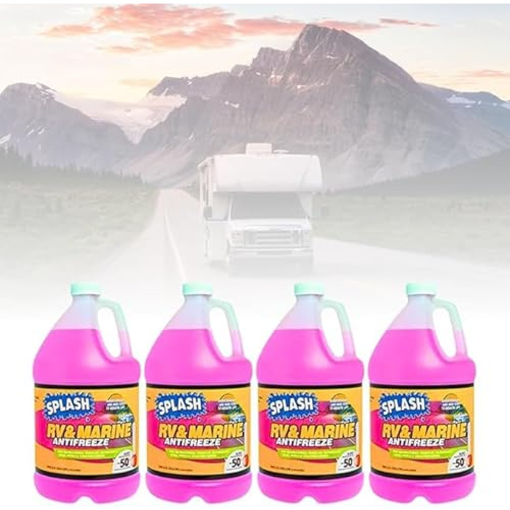 Splash RV/Marine Antifreeze, -50°F Freezing Point, 4 Pack, 4 Gallon