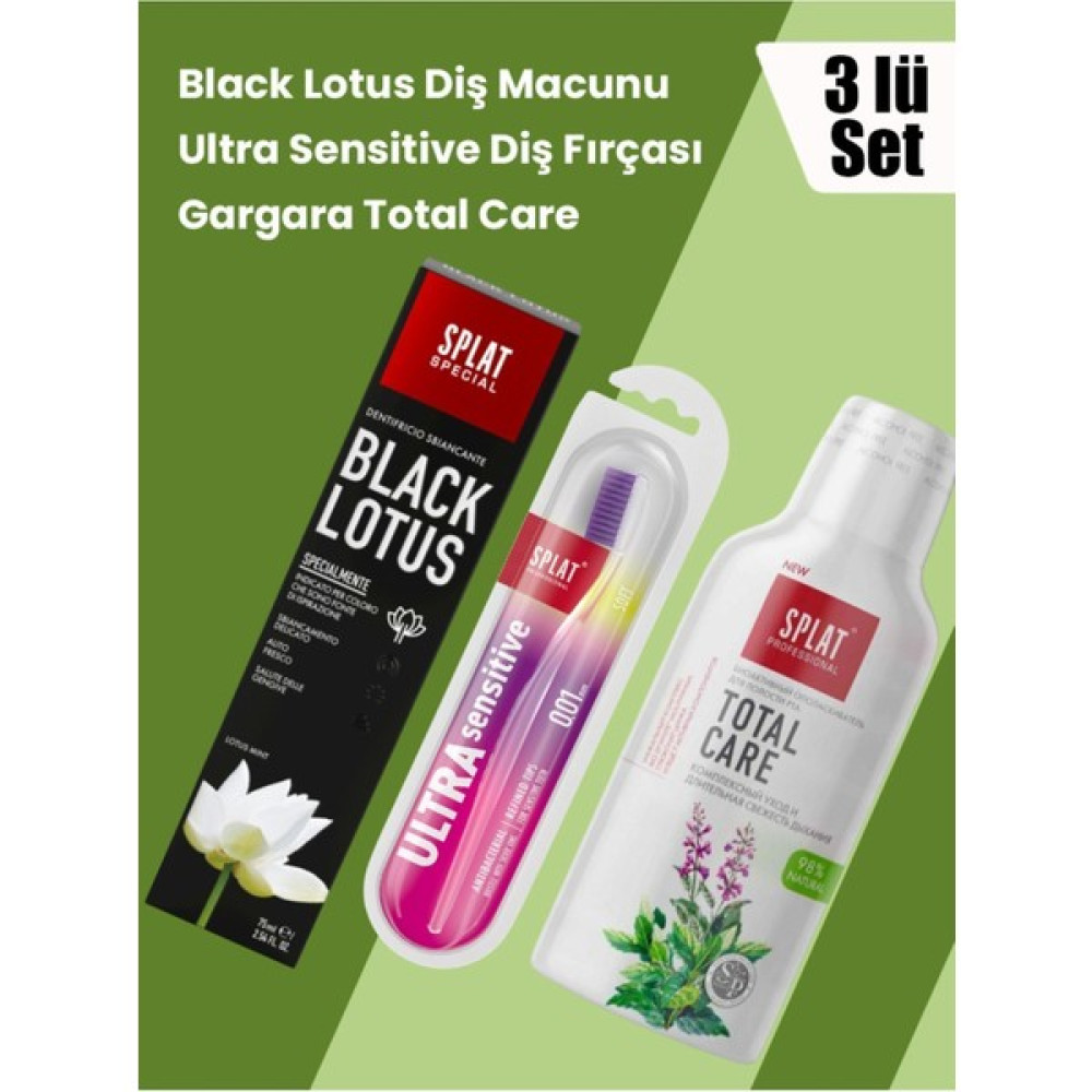 SPLAT Black Lotus Diş Macunu Professional Ultra Sensitive Diş Fırçası Total Care Ağız Bakım Suyu Oto Boyaları Fiyatı