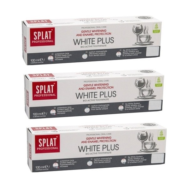 Splat Professional White Plus 100 ml - Mine Koruması ve Beyazlatma Diş Macunu x 3 Adet Diş Macunları Fiyatı