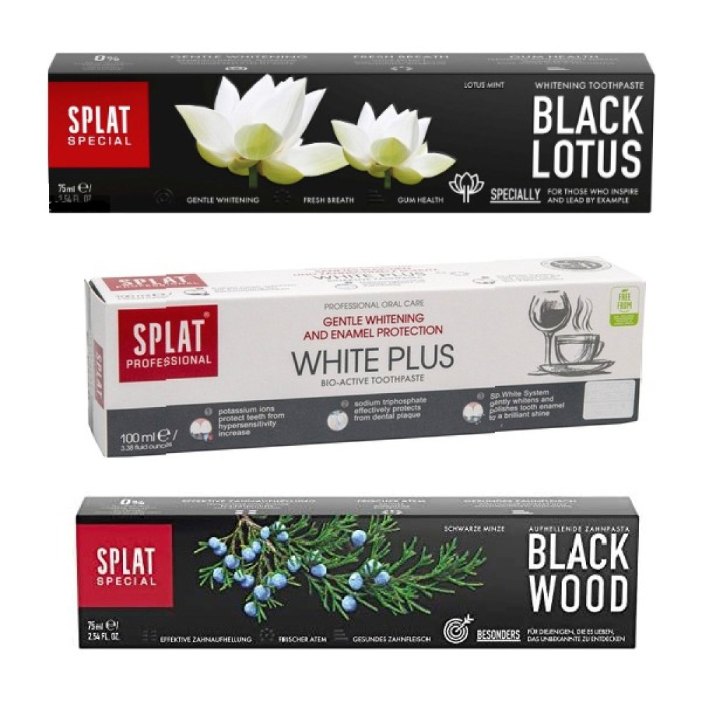 SPLAT White Plus Diş Macunu 100 ml + Black Lotus Diş Macunu 75 ml + Blackwood Diş Macunu 75 ml Oto Boyaları Fiyatı