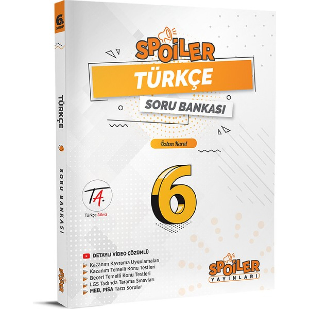Spoiler Yayınları 6.sınıf Türkçe Soru Bankası Kaynak Kitapları Fiyatı