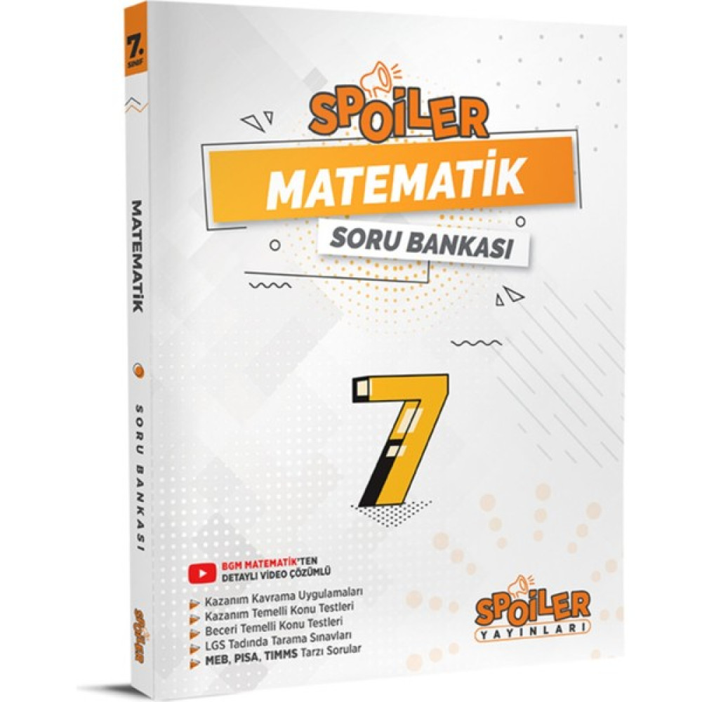 Spoiler Yayınları 7. Sınıf Matematik Video Çözümlü Soru Bankası Kaynak Kitapları Fiyatı
