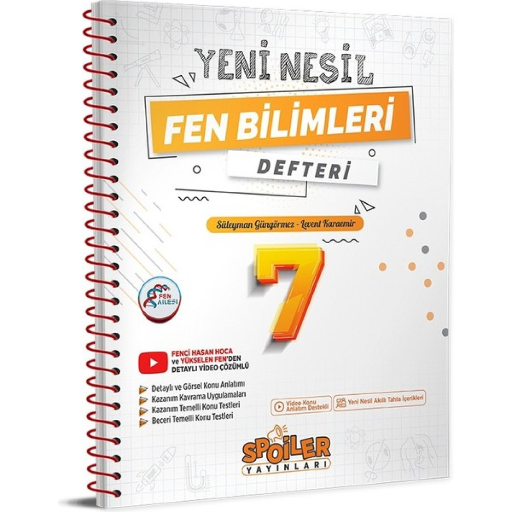 Spoiler Yayınları 7. Sınıf Yeni Nesil Fen Bilimleri Defteri Yeni 2022 Kaynak Kitapları Fiyatı