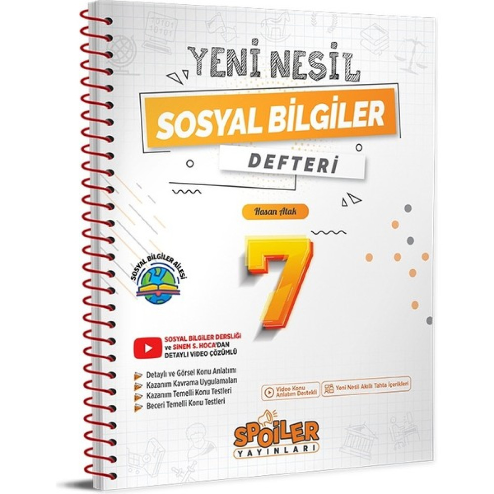 Spoiler Yayınları 7. Sınıf Yeni Nesil Sosyal Bilgiler Defteri Yeni 2022 Kaynak Kitapları Fiyatı