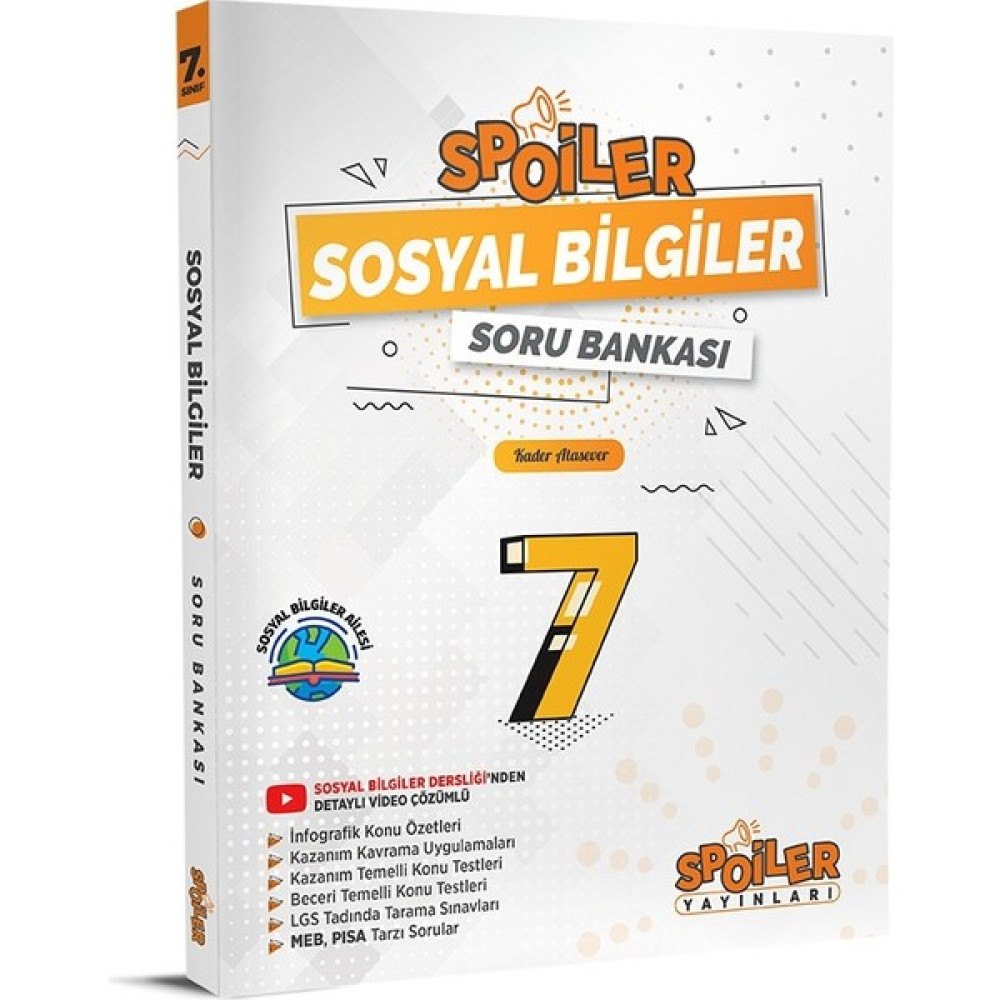 Spoiler Yayınları 7.sınıf Sosyal Bilgiler Soru Bankası Kaynak Kitapları Fiyatı