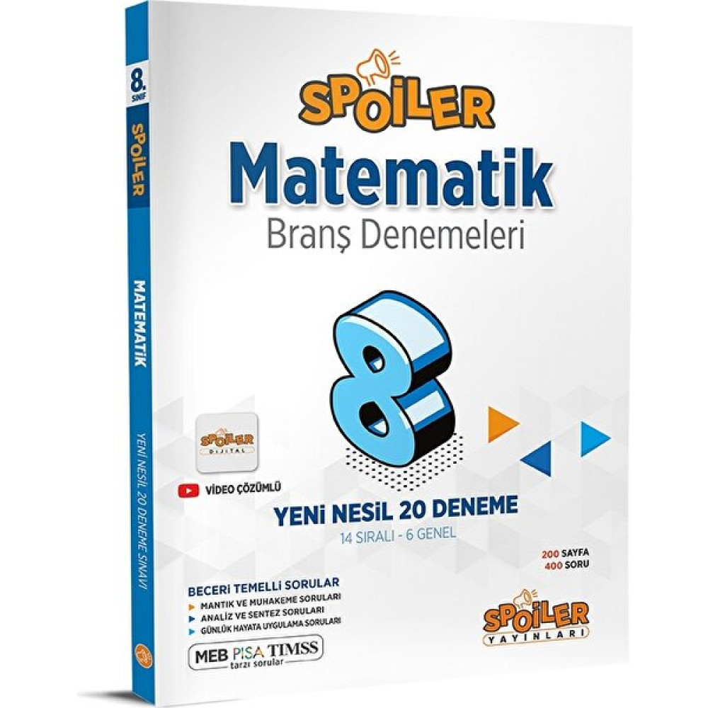 Spoiler Yayınları 8. Sınıf Lgs Matematik Spoiler 20 Deneme Yeni 2022 Ders Sınav Kitapları Fiyatı