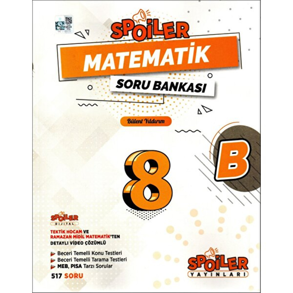 Spoiler Yayınları 8. Sınıf Matematik Soru Bankası (B) Matematik Fiyatı