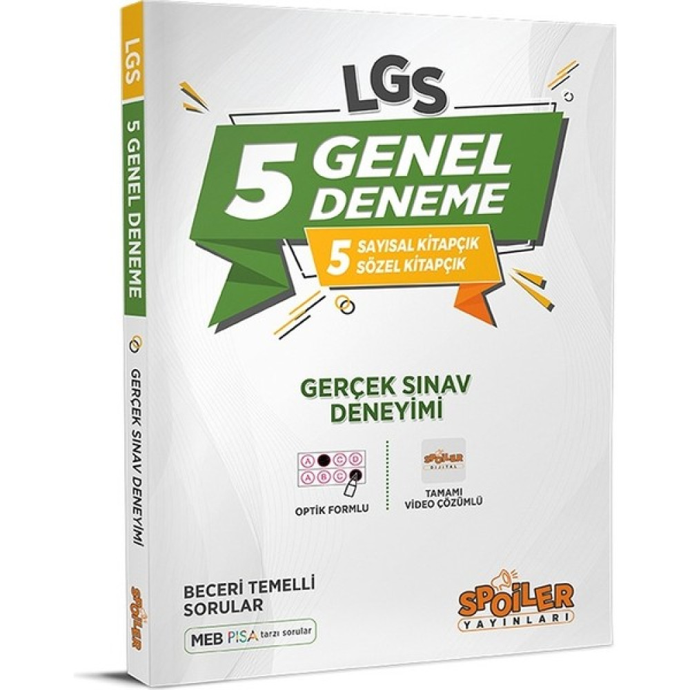 Spoiler Yayınları LGS Genel 5'li Deneme Ders Sınav Kitapları Fiyatı