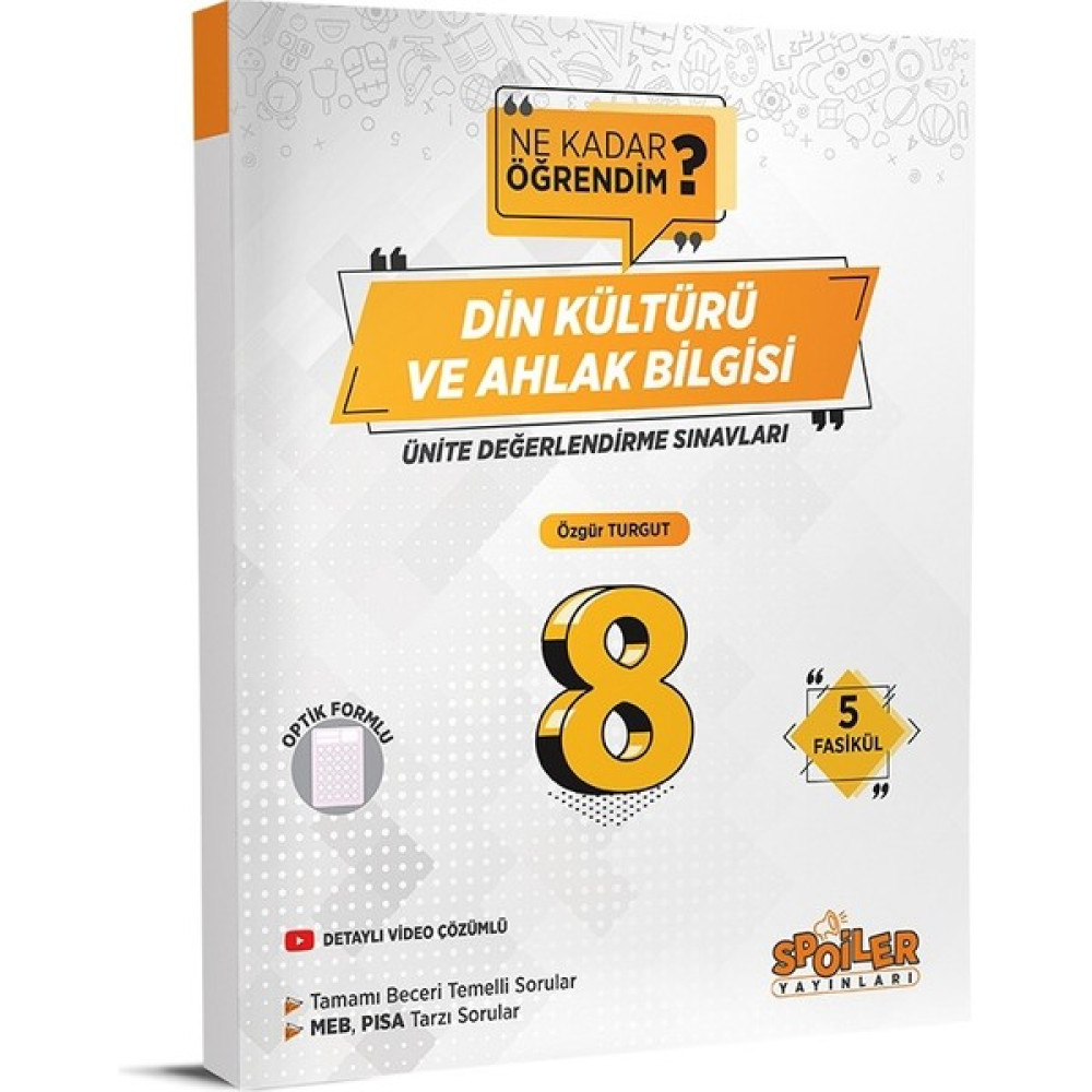 Spoiler Yayınları Spoiler 8. Sınıf Din Kültürü Ne Kadar Öğrendim Üds Yeni 2022 Ders Sınav Kitapları Fiyatı