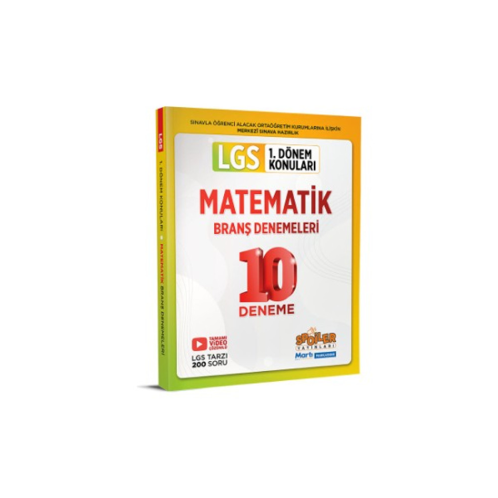 Spoiler Yayınları Spoiler 8. Sınıf Matematik LGS 1. Dönem Konuları 10 Deneme Kaynak Kitapları Fiyatı