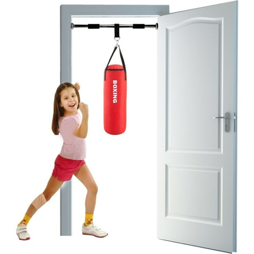 Spor Byfit 53 cm x 20 cm Çocuk Kırmızı Boks Kum Torbası + Barfiks Asma Demiri Diğer Spor Ürünleri Fiyatı