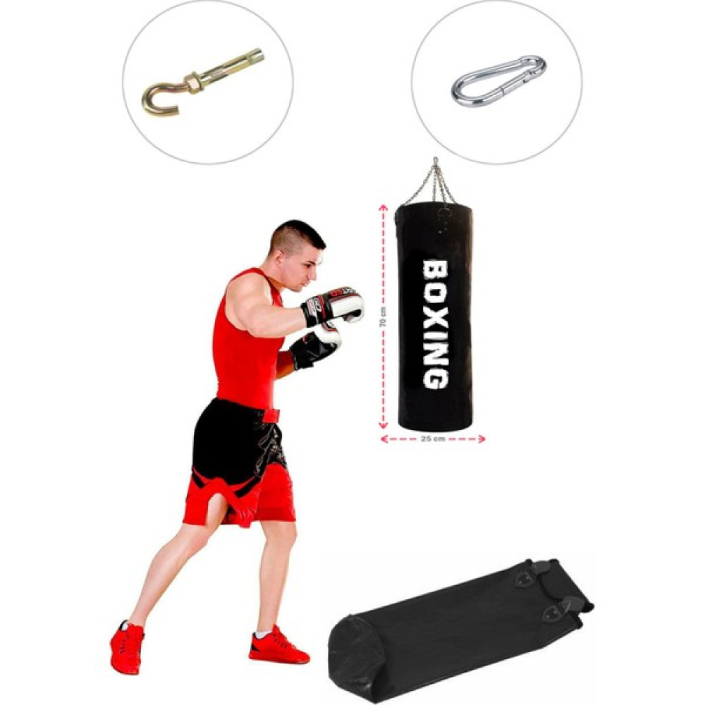 Spor Byfit 70 cm x 25 cm Içi Boş Boks Kum Torbası + Tavan Askı Aparatı - Boş Diğer Spor Ürünleri Fiyatı