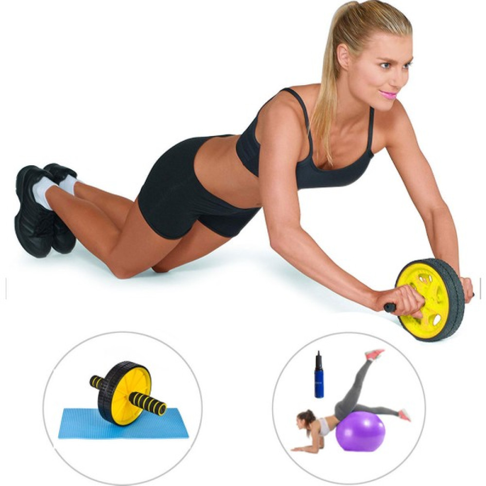 Spor Byfit Ab-Wheel Karın Kası Tekeri + Pilates Topu + Şişirme Pompası - 3'lü Özel Set Kondisyon Aletleri Fiyatı